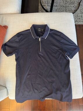 BOSS Men’s Navy Zip Polo Shirt